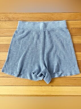 Free People Beach Blue Knit Lightweight Cover Up Pull On Shorts Small